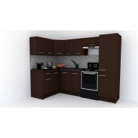 Bucatarie de Colt GENA NEW 2 ST. 140-250, Fara Corp de Cuptor, Wenge / Decor 8548
